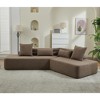 128'' Boucle Teddy Fabric Minimalist Modular L-Shaped Sectional Sofas with 2 Throw Pillows and 2 Lumbar Pillows - 4 of 4
