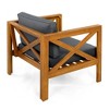 NAYSAYE Patio Chaise Lounges Outdoor Acacia Wood Armchair Set with Cushions for Garden Patio Deck, Gray and Teak, 28.7"*27.9"*24" - 3 of 4
