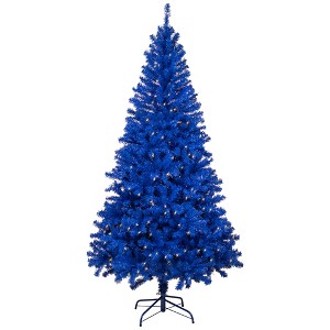 Northlight Pre-Lit Medium Pine Artificial Christmas Tree - 6' - Royal Blue - Clear Lights - 1 of 4