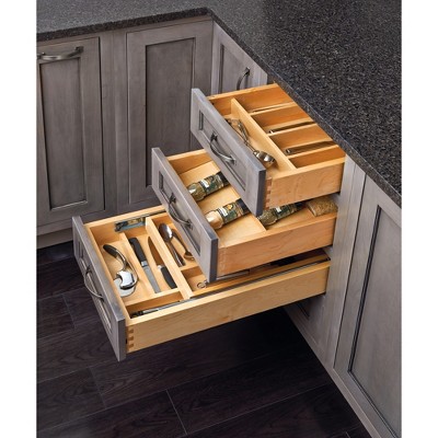 Maple Wood 9-Compartment Cutlery Tray Insert