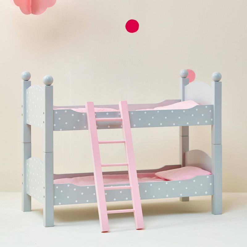 Olivia&#39;s Little World 18&#34; Doll Wooden Convertible Bunk Bed with Ladder Gray, 3 of 9