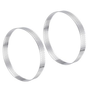 Unique Bargains Heat-Resistant Perforated Stainless Steel Cake Rings for Baking - 1 of 4