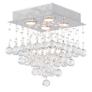 CWI Lighting Square 4 Light Flush Mount With Chrome Finish - 1 of 4