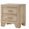 Gulches Natural Wood Color Nightstand 24 Inches High 2 Drawers Wooden Leg Design - 3 of 4