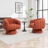 SEYNAR Modern Teddy Upholstered Fabric Round 360 Degree Swivel Accent Chair Set of 2 - 3 of 4