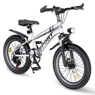 YONWAY Mountain Bike for Kids Ages 7-12 with Dual Disc Brakes, 7 Speeds, Shock Absorber for Boys & Girls