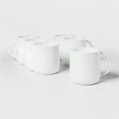 white glass mugs