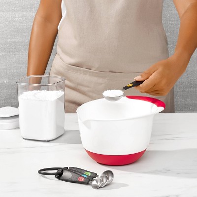 OXO 4-Piece Stainless Steel Measuring Spoons with Black Handles