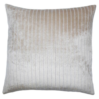 Beige Ticking Square Throw Pillow (20"x20") - The Pillow Collection