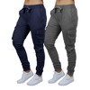 Galaxy By Harvic Women's  Loose Fit Cotton Stretch Twill Cargo Joggers- 2 Pack - 3 of 4
