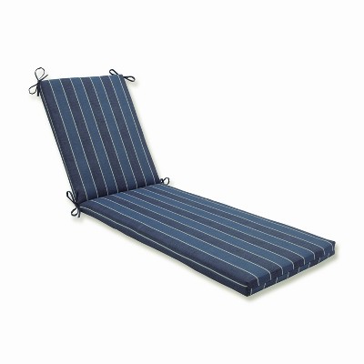 Indoor/Outdoor Wickenburg Indigo Chaise Lounge Cushion - Pillow Perfect: Weather-Resistant, Ties, Polyester Fill