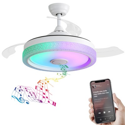 BestParts 42" Modern Invisible Ceiling Fan - 3 ABS Blades, Remote Control, 120V DC Motor