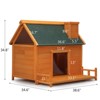 AZL1 Life Concept Pet Crates and Houses Indoor Outdoor Wood Dog Cabin with Porch, Curtained Door, Waterproof Asphalt Roof, Orange, 34.6"*38.6"*34.8" - 3 of 4