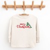 Merry Christmas Glitter Tree - Youth Long Sleeve Graphic T-Shirt - 2 of 3