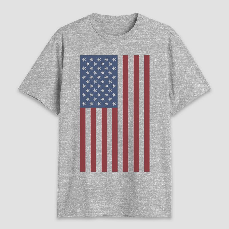 Men&#39;s USA Vertical Flag Short Sleeve Graphic T-Shirt - Heathered Gray, 1 of 4