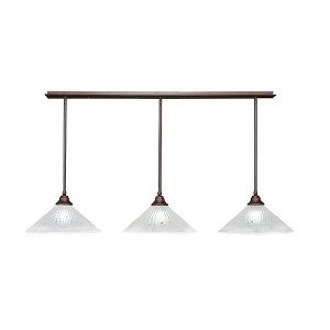 Toltec Lighting Stem 3 - Light Chandelier in  Bronze with 16" Frosted Crystal Shade - 1 of 1