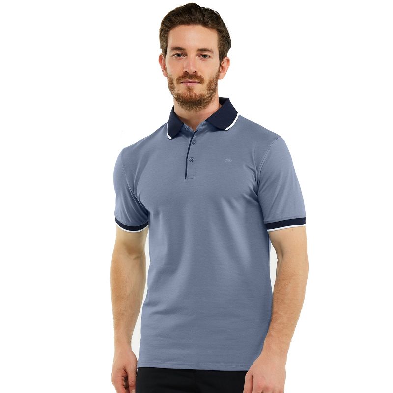 Mio Marino Men's Classic-Fit Cotton-Blend Pique Polo Shirt with Contrast Collar, 2 of 8