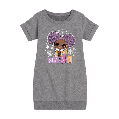 Girls' - LOL Surprise! - Winter Dolls Graphic Short Sleeve Fleece Dress