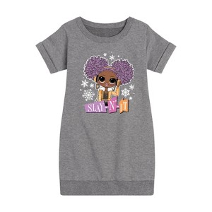Girls' - LOL Surprise! - Winter Dolls Graphic Short Sleeve Fleece Dress - 1 of 4