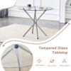 36.6" Round Dining Table with Tempered Glass Tabletop Modern Circle Kitchen Table Glass Table with Metal Legs for Kitchen, Dining Room, Office - 4 of 4