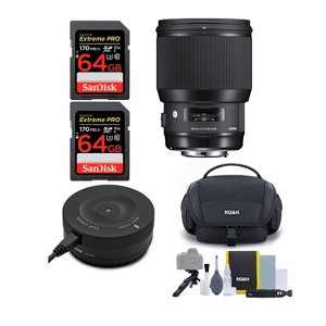 Sigma 85mm f/1.4 DG HSM Art Lens for Canon EF w/ USB Dock, and Accessory Bundle - 1 of 4
