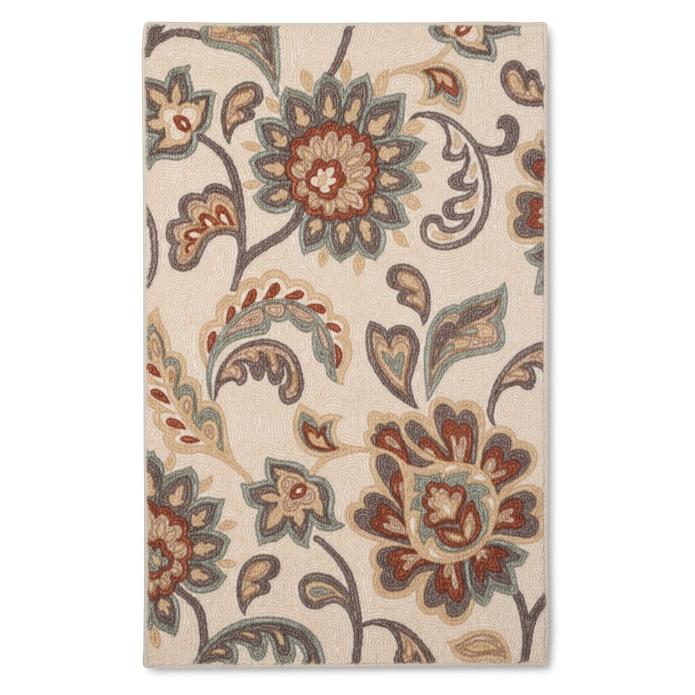 Photos - Area Rug Maples 2'6"x3'10" Washable Paisley Floral Accent Rug Tan
