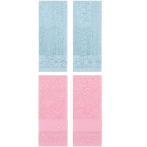 REGALWOVEN 4 Pcs Cotton Soft Bathroom Hand Towel 14" x 30" - 1 of 4