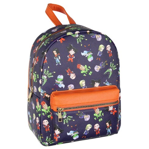 Dragon Ball Z All-Over Chibi Character Print Design Faux Leather Mini  Backpack Blue