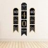 Big Dot of Happiness Adult 40th Birthday - Gold - Hanging Vertical Paper Door Banners - Birthday Party Wall Decoration Kit - Indoor Door Decor - 3 of 4