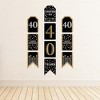 Big Dot of Happiness Adult 40th Birthday - Gold - Hanging Vertical Paper Door Banners - Birthday Party Wall Decoration Kit - Indoor Door Decor - image 3 of 4