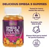 Omega Fish Oil Gummies - Delicious Orange Flavor Fish Oil Omega 3 Supplements with Heart Healthy EPA & DHA Fatty Acids for Heart - 60 Gummies - 4 of 4