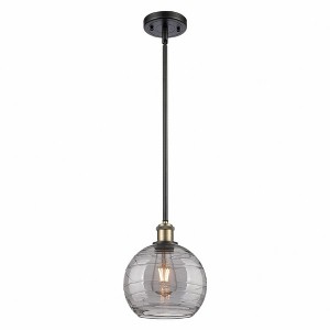 Athens Deco Swirl - 1 Light Stem Hung Mini Pendant In Industrial Style-10 Inches Tall and 8 Inches Wide - 1 of 1