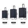 SEVOBAL Luggage 3 Piece ABS Lightweight Luggage Set with Spinner Wheels, TSA Lock, Hard Shell Suitcase for Travel School, Black, 30.31"*20.08"*11.81" - 3 of 4