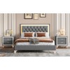 ORRD Queen Size LED Bed Frame, Modern Velvet Platform Bed with Adjustable Lights & Tufted Headboard, Gray, No Box Spring Needed - 4 of 4