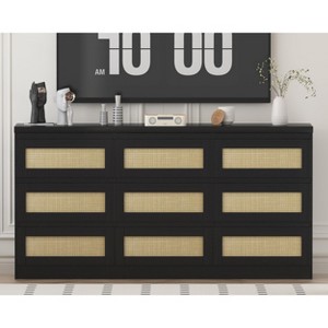 Dresser for Bedroom, Rattan 9 Drawer Dresser for Closet - 1 of 4