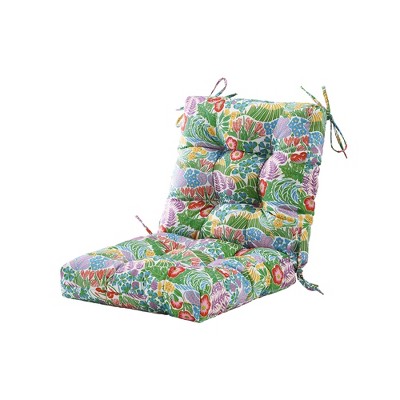 ARTPLAN Outdoor Chair Cushion,High Back Tufted Patio Cushion with Tie for Adirondack Rocker Chair,44"x21"x4",1 Count,Floral
