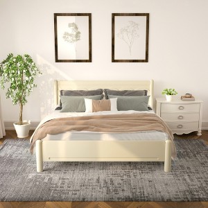GDFStudio Pansy Wood Platform Bed Frame with Headboard - 1 of 4