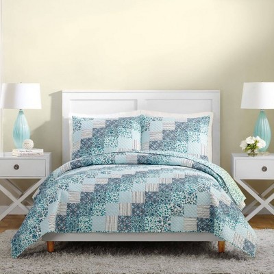 Twin/Twin Extra Long Cloud Vines Reversible Quilt Blue - Vera Bradley