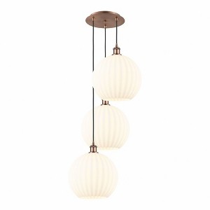 White Venetian - 3 Light Cord Hung Multi Pendant In Modern Style-39 Inches Tall and 18.5 Inches Wide - 1 of 1