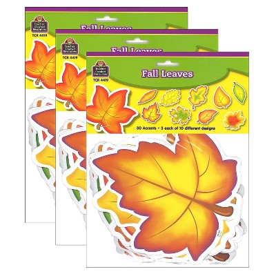 Teacher Created Resources Fall Leaves Accents 30/Pack 3 Packs (TCR4419-3)