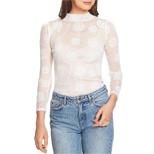 1.STATE Womens Sheer Embroidered Floral Pullover Blouse - 1 of 1