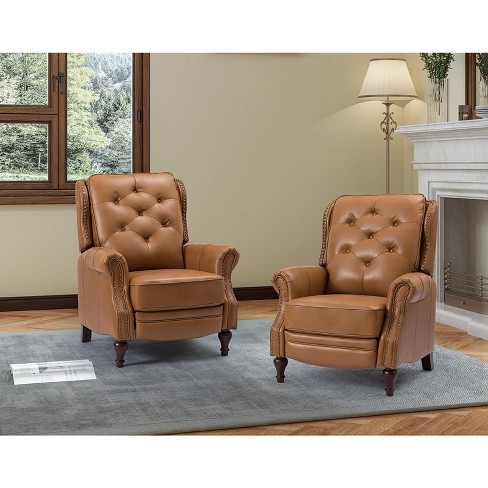 Hendren genuine best sale leather manual recliner