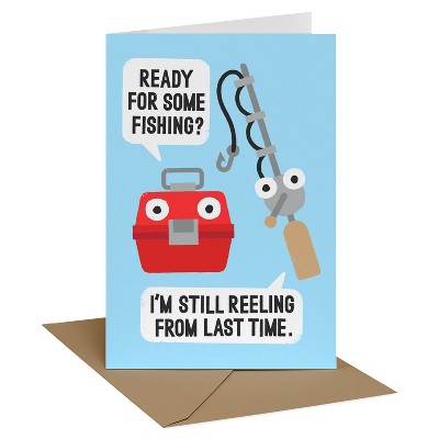 Recycled Paper Greetings Father's Day Card for Dad Fishing Fun