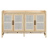 MAYEERTY Sideboard Rustic Buffet Cabinet with Doors for Entryway Dining Room Kitchen Natural - 4 of 4