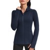 PINSPARK Women's Athletic Jackets Slim Fit Workout Jacket Full Zip Up Running Gym Yoga Sports Tops with Pockets - 2 of 4