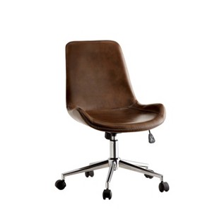 Wilson Contemporary Leatherette Office Chair Brown - miBasics, Basic Brown