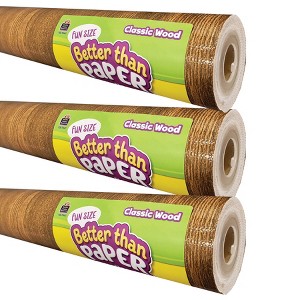 Teacher Created Resources® Fun Size Better Than Paper® Bulletin Board Roll, 18" x 12', Classic Wood, Pack of 3 - 1 of 3