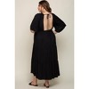 Pinkblush Black Deep V-Neck Tiered Maternity Plus Maxi Dress - 3 of 4