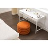 Sapphtopaz Velvet Upholstered Ottoman Bench, Footstool with Soft Cushion and Wood Frame, Round Ottoman, Entryway Padded Footstool, Footrest Stool - 4 of 4