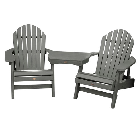 Hamilton 2pk Folding Reclining Adirondack Chairs With 1